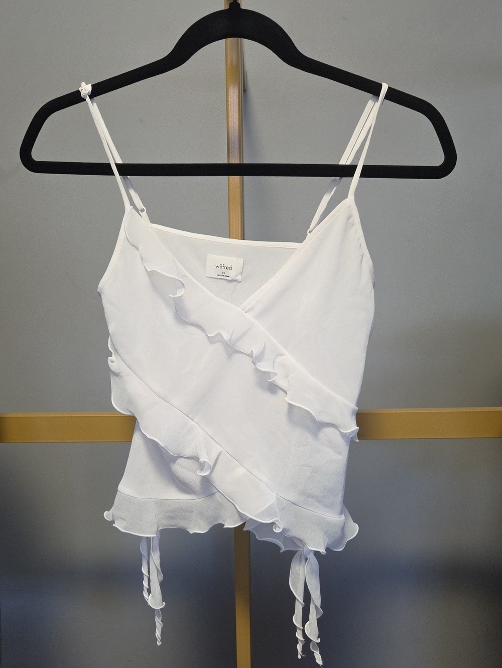 Wilfred White Ruffle Wrap Cami